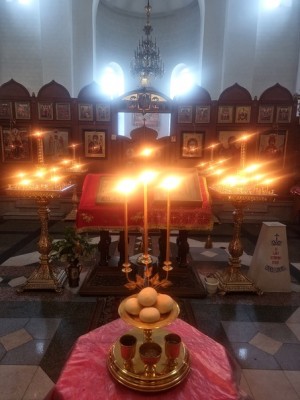 В канун Недели о самарянине, Игумен Нестор (Болков ) совершил всенощное бдение в Богоявленском мужском монастыре.